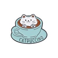 Casual Cute Cartoon Cup Cat Alloy Enamel Plating Unisex Brooches sku image 53