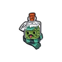 Cartoon-Stil Süß Cowboy-Stil Tier Katze Flasche Legierung Stempeln Einbrennlack Überzug Unisex Broschen sku image 6
