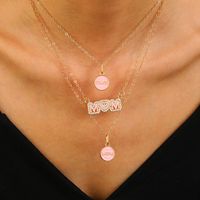 MAMA Simple Style Round Letter Alloy Enamel Inlay Rhinestones Mother'S Day Women's Layered Necklaces main image 1