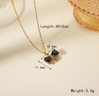 304 Stainless Steel Copper 18K Gold Plated Exaggerated Sweet Simple Style Plating Inlay Bow Knot Zircon Pendant Necklace main image 2