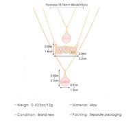 MAMA Simple Style Round Letter Alloy Enamel Inlay Rhinestones Mother'S Day Women's Layered Necklaces main image 2