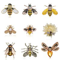 Cartoon Style Cute Animal Insect Bee Alloy Enamel Plating Inlay Rhinestones Unisex Brooches main image 5