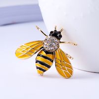 Cartoon Style Cute Animal Insect Bee Alloy Enamel Plating Inlay Rhinestones Unisex Brooches main image 3