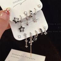 1 Set Elegant Simple Style Star Heart Shape Alloy Zircon Drop Earrings main image 1