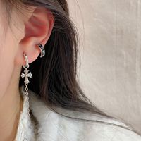 1 Set Elegant Simple Style Star Heart Shape Alloy Zircon Drop Earrings main image 6