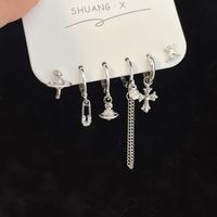 1 Set Elegant Simple Style Star Heart Shape Alloy Zircon Drop Earrings sku image 2