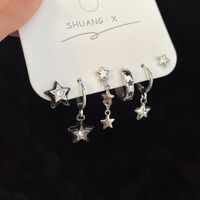 1 Set Elegant Simple Style Star Heart Shape Alloy Zircon Drop Earrings sku image 5