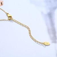 304 Stainless Steel 18K Gold Plated IG Style Elegant MAMA Hollow Out Inlay Letter Zircon Pendant Necklace main image 8