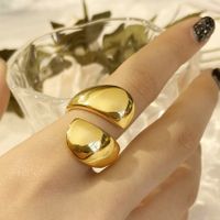 304 Stainless Steel 14K Gold Plated Casual Modern Style Commute Plating Solid Color Rings main image 1