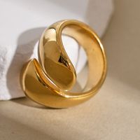 304 Stainless Steel 14K Gold Plated Casual Modern Style Commute Plating Solid Color Rings main image 3