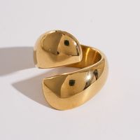 304 Stainless Steel 14K Gold Plated Casual Modern Style Commute Plating Solid Color Rings main image 5