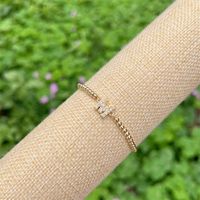 Copper 18K Gold Plated Casual Simple Style Classic Style Plating Inlay Letter Zircon Bracelets sku image 13