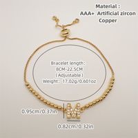 Copper 18K Gold Plated Casual Simple Style Classic Style Plating Inlay Letter Zircon Bracelets main image 2