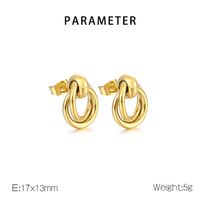 1 Pair Simple Style Circle 304 Stainless Steel 18K Gold Plated Ear Studs main image 2
