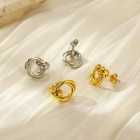 1 Pair Simple Style Circle 304 Stainless Steel 18K Gold Plated Ear Studs main image 11