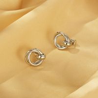 1 Pair Simple Style Circle 304 Stainless Steel 18K Gold Plated Ear Studs main image 5