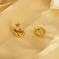 1 Pair Simple Style Circle 304 Stainless Steel 18K Gold Plated Ear Studs main image 4