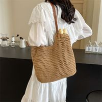 Women's Braid Solid Color Classic Style Magnetic Buckle Underarm Bag main image 3