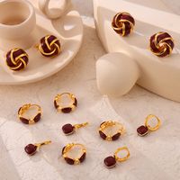 1 Pair Retro British Style Quadrilateral Round Enamel Plating Inlay Copper Zircon 18K Gold Plated Drop Earrings main image 1