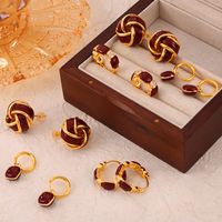 1 Pair Retro British Style Quadrilateral Round Enamel Plating Inlay Copper Zircon 18K Gold Plated Drop Earrings main image 4