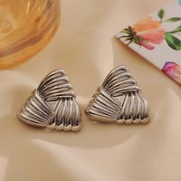 1 Pair Casual Elegant Tropical Solid Color Plating Copper 18K Gold Plated Ear Studs main image 3