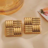 1 Pair Casual Elegant Tropical Solid Color Plating Copper 18K Gold Plated Ear Studs main image 10