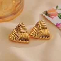 1 Pair Casual Elegant Tropical Solid Color Plating Copper 18K Gold Plated Ear Studs main image 8
