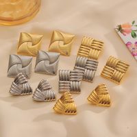 1 Pair Casual Elegant Tropical Solid Color Plating Copper 18K Gold Plated Ear Studs main image 1