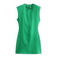 Women's Tank Dress Streetwear U Neck Zipper Sleeveless Solid Color Above Knee Business Outdoor Daily main image 1