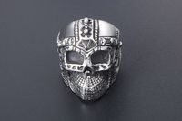 304 Stainless Steel Retro Punk Polishing Skull Rings main image 9