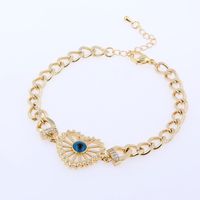 Wholesale Jewelry Gothic Classic Style Devil's Eye Star Shell Copper Shell Zircon 18K Gold Plated Plating Inlay Bracelets sku image 1