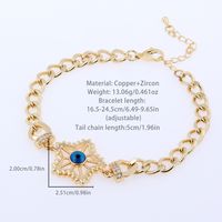 Wholesale Jewelry Gothic Classic Style Devil's Eye Star Shell Copper Shell Zircon 18K Gold Plated Plating Inlay Bracelets main image 2