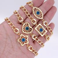 Wholesale Jewelry Gothic Classic Style Devil's Eye Star Shell Copper Shell Zircon 18K Gold Plated Plating Inlay Bracelets main image 3