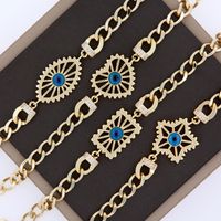 Wholesale Jewelry Gothic Classic Style Devil's Eye Star Shell Copper Shell Zircon 18K Gold Plated Plating Inlay Bracelets sku image 5