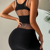 Women's Sexy Solid Color Sexy Lingerie Sets Holiday Nightclub Party Hollow Out Diamond Ultra-thin High Waist See-Through Sexy Lingerie main image 2