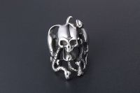 304 Stainless Steel Retro Funny Punk Polishing Skull Rings main image 1