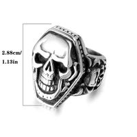 304 Stainless Steel Gothic Retro Punk Polishing Skull Rings main image 2
