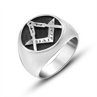 Edelstahl 304 IG-Stil Gotisch Punk Polieren Geometrisch Ringe sku image 1