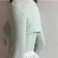 Women's Wrap Crop Top Long Sleeve Blouses Washed Casual Sexy Simple Style Simple Solid Color main image 4