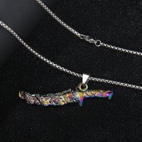 Gothic Cool Style Sword 201 Stainless Steel Zinc Alloy Plating Unisex Pendant Necklace main image 6