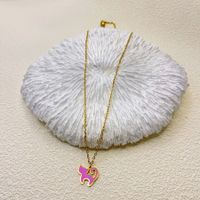 201 Stainless Steel Gold Plated Princess Cute Classic Style Cat Pendant Necklace main image 2