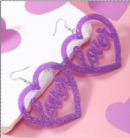 Pendientes Colgantes De Acrílico De Corazón Hueco Creativo Simple sku image 3