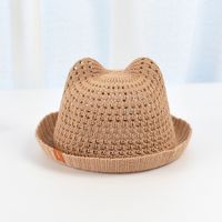 Children Unisex Cartoon Style Cute Solid Color Crimping Straw Hat sku image 2