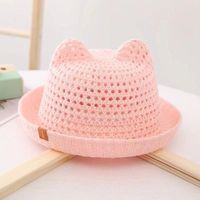 Children Unisex Cartoon Style Cute Solid Color Crimping Straw Hat sku image 3