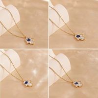 304 Stainless Steel 18K Gold Plated Simple Style Classic Style Diamond Palm Heart Shape Rhinestones Pendant Necklace main image 7