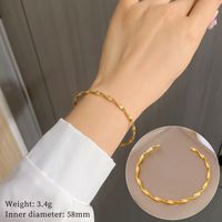 IG Style Simple Style Classic Style Solid Color Titanium Steel Bangle In Bulk main image 2