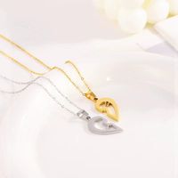 Edelstahl 304 18 Karat Vergoldet Romantisch Einfacher Stil Aushöhlen Herzform Halskette Mit Anhänger main image 5