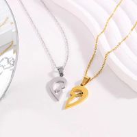 Edelstahl 304 18 Karat Vergoldet Romantisch Einfacher Stil Aushöhlen Herzform Halskette Mit Anhänger main image 4