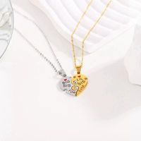 Edelstahl 304 18 Karat Vergoldet Romantisch Einfacher Stil Patchwork Brief Herzform Halskette Mit Anhänger main image 3