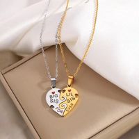 Edelstahl 304 18 Karat Vergoldet Romantisch Einfacher Stil Patchwork Brief Herzform Halskette Mit Anhänger main image 6
